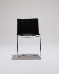 Pamono Black Leather Wire Chairs by Pascal Mourgue for Ligne Roset, 1990s, Set of 4><noscript><img width=