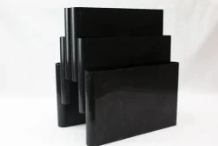 Sale Pamono Black Magazine Rack Model 4675 by Giotto Stoppino for Kartell, Italy, 1970s