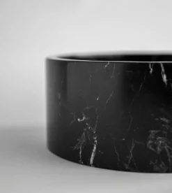 New Pamono Black Marble Cylinder Bowl from Kiwano Concept