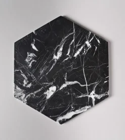 Pamono Black Marble Hexagon Platter from Kiwano Concept> Tabletop|Serving Dishes