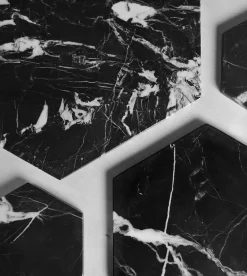 Pamono Black Marble Hexagon Platter from Kiwano Concept> Tabletop|Serving Dishes