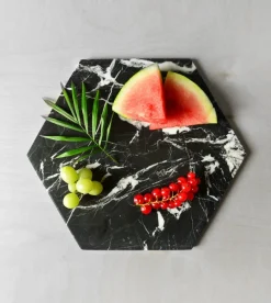 Pamono Black Marble Hexagon Platter from Kiwano Concept><noscript><img width=