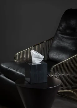 Best Pamono Black Marble Square Tissue Box by Royal Bee Design