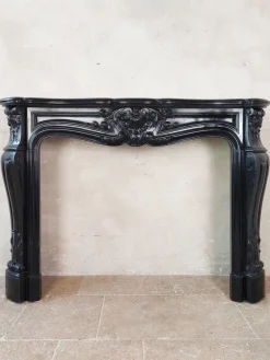 Pamono Black Marble Three Shell Mantelpiece> Fireplaces And Mantels