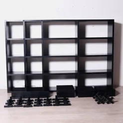 Pamono Black Modular Bookcase by Giulio A. Polvara for Kartell, 1970s