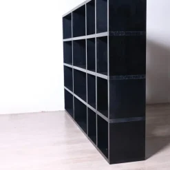 Pamono Black Modular Bookcase by Giulio A. Polvara for Kartell, 1970s