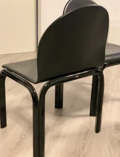 Sale Pamono Black Orsay Table and Chair by Gae Aulenti for Knoll International, 1970s, Set of 2