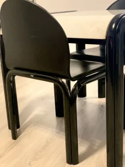 Sale Pamono Black Orsay Table and Chair by Gae Aulenti for Knoll International, 1970s, Set of 2
