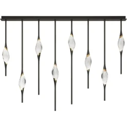 Pamono Black Polished Brass Il Pezzo 12 Staggered Chandelier by Il Pezzo Mancante> Ceiling Lights