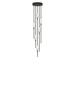 New Pamono Black Polished Brass Il Pezzo 12 Cluster Ceiling Lamp J by Il Pezzo Mancante