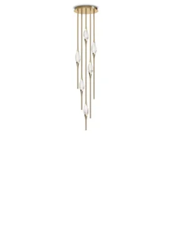 New Pamono Black Polished Brass Il Pezzo 12 Cluster Ceiling Lamp J by Il Pezzo Mancante