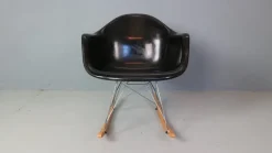 Pamono Black RAR Rocking Chair by Charles & Ray Eames for Herman Miller, 1977><noscript><img width=
