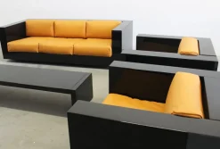 Hot Pamono Black Sarantoga Living Room Set by Massimo & Lella Vignelli for Poltronova, 1960s, Set of 5