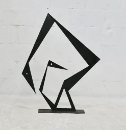 Pamono Black Sculpture, 1970s, Steel> Sculpture