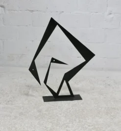 Pamono Black Sculpture, 1970s, Steel><noscript><img width=