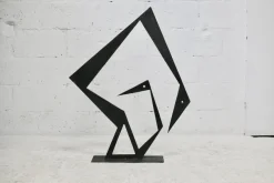 Pamono Black Sculpture, 1970s, Steel><noscript><img width=