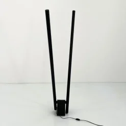 Pamono Black Sistema Flu Floor Lamp by Rodolfo Bonetto for Luci Italia, 1980s><noscript><img width=