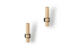 Pamono Black Torch Hooks by Tore Bleuzé for Emko, Set of 2> Racks, Hooks & Valets