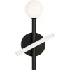Pamono Black Tube and Globe Wall Light by Atelier Areti> Wall Lights & Sconces