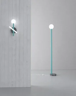 Pamono Black Tube and Globe Wall Light by Atelier Areti><noscript><img width=