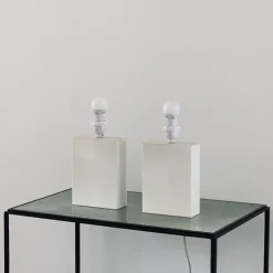 Pamono Bloc Parchment Lamps with Parchment Paper Shades by Atelier Cabanel, Set of 2