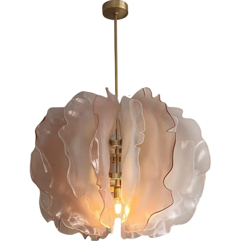 Hot Pamono Bloom Chandelier with Light Pink Glass Petals by Marie Jeunet
