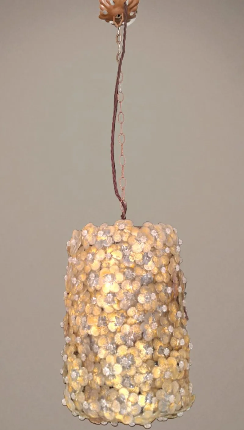 Pamono Blown Glass Millefiori Pendant Lamp from Barovier & Toso, Italy, 1950s> Ceiling Lights