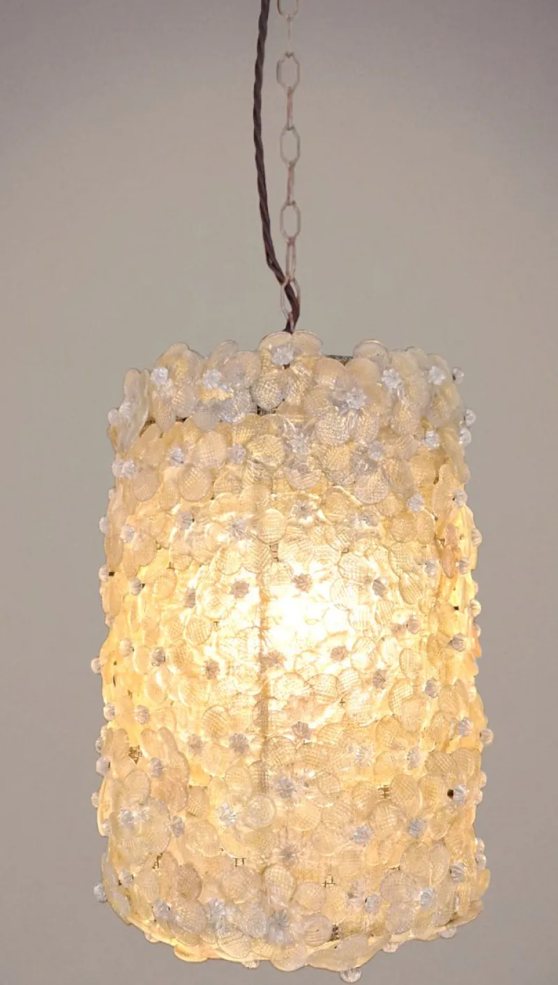 Pamono Blown Glass Millefiori Pendant Lamp from Barovier & Toso, Italy, 1950s> Ceiling Lights