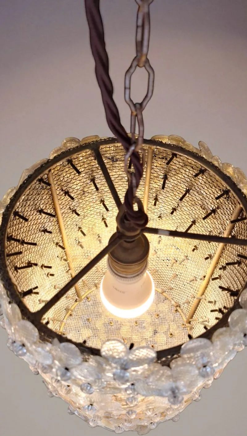 Pamono Blown Glass Millefiori Pendant Lamp from Barovier & Toso, Italy, 1950s> Ceiling Lights