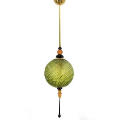 Pamono Blown Murano Glass and Brass Pendant Lamp, 2000> Ceiling Lights