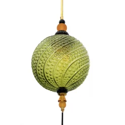 Pamono Blown Murano Glass and Brass Pendant Lamp, 2000><noscript><img width=