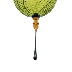 Pamono Blown Murano Glass and Brass Pendant Lamp, 2000><noscript><img width=