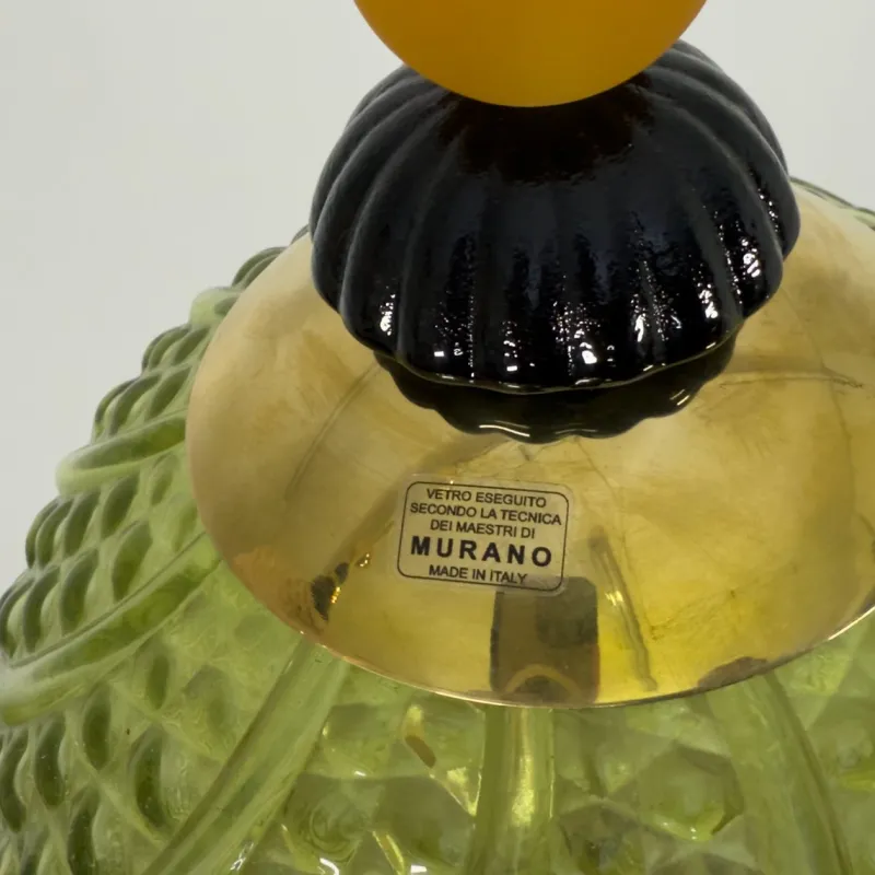 Pamono Blown Murano Glass and Brass Pendant Lamp, 2000> Ceiling Lights