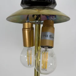 Pamono Blown Murano Glass and Brass Pendant Lamp, 2000><noscript><img width=