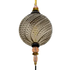 Pamono Blown Murano Glass and Brass Pendant Lamp, 2000