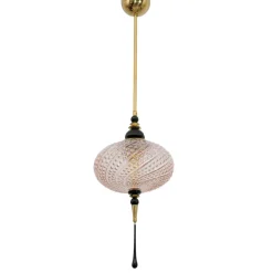 Pamono Blown Murano Glass and Brass Pendant Lamp, 2000> Ceiling Lights