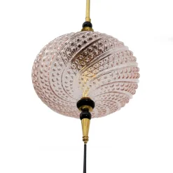 Pamono Blown Murano Glass and Brass Pendant Lamp, 2000><noscript><img width=