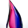 Pamono Blue & Ruby Blown Murano Glass Drop Vase by Michele Onesto for Made Murano Glass, 2019> Tabletop