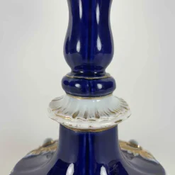Pamono Blue and Gold Candlesticks from Meissen Porcelain, Set of 2><noscript><img width=