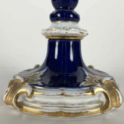 Pamono Blue and Gold Candlesticks from Meissen Porcelain, Set of 2><noscript><img width=