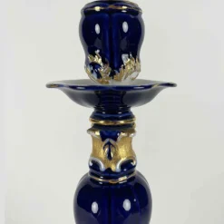 Pamono Blue and Gold Candlesticks from Meissen Porcelain, Set of 2><noscript><img width=