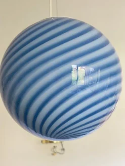 Pamono Blue and White Sphere Pendant Lamp in Murano Glass from Simoeng><noscript><img width=