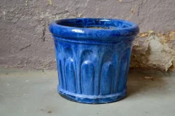 Pamono Blue Ceramic Planters, Set of 2><noscript><img width=