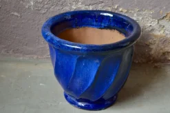 Pamono Blue Ceramic Planters, Set of 2><noscript><img width=