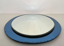 Pamono Blue Contour Oval Mirror by Fontana Arte><noscript><img width=