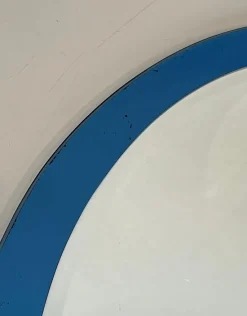 Pamono Blue Contour Oval Mirror by Fontana Arte><noscript><img width=