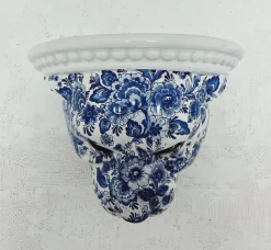 Pamono Blue Delft Leopard Wall Shelf from Ceramiche Boxer> Storage