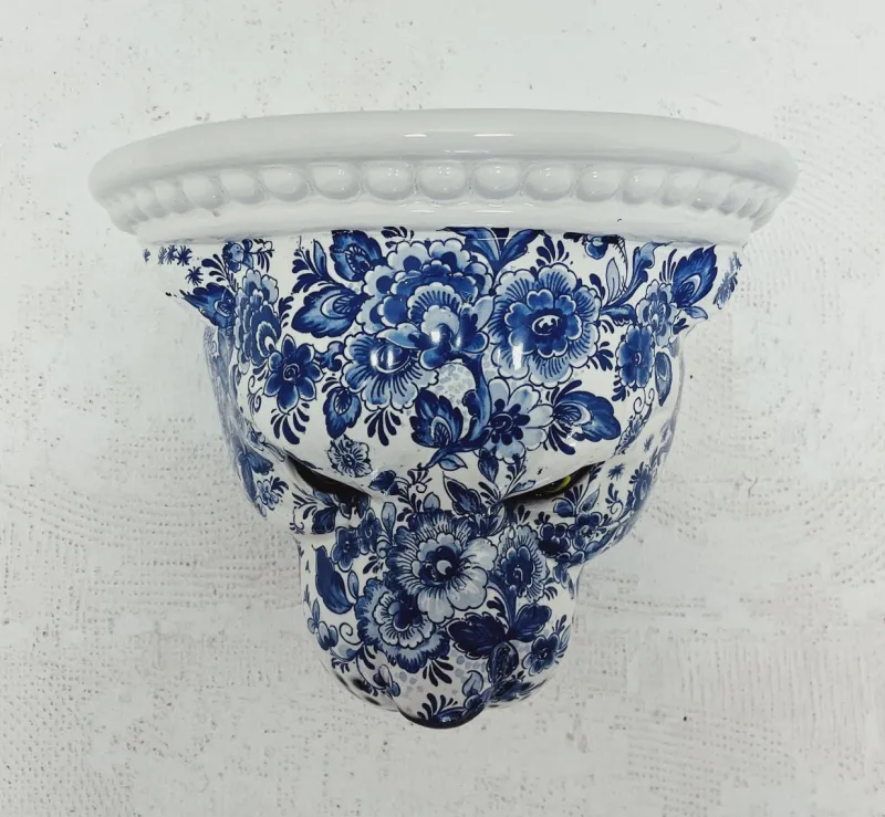 Pamono Blue Delft Leopard Wall Shelf from Ceramiche Boxer> Storage