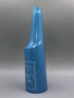 Pamono Blue Glass Bottle No 2 by Salvador Dali for Rosso Antico, Italy, 1970s><noscript><img width=