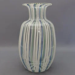 Pamono Blue, Green and White Murano Glass Vase by Colleoni, 1998> Vases